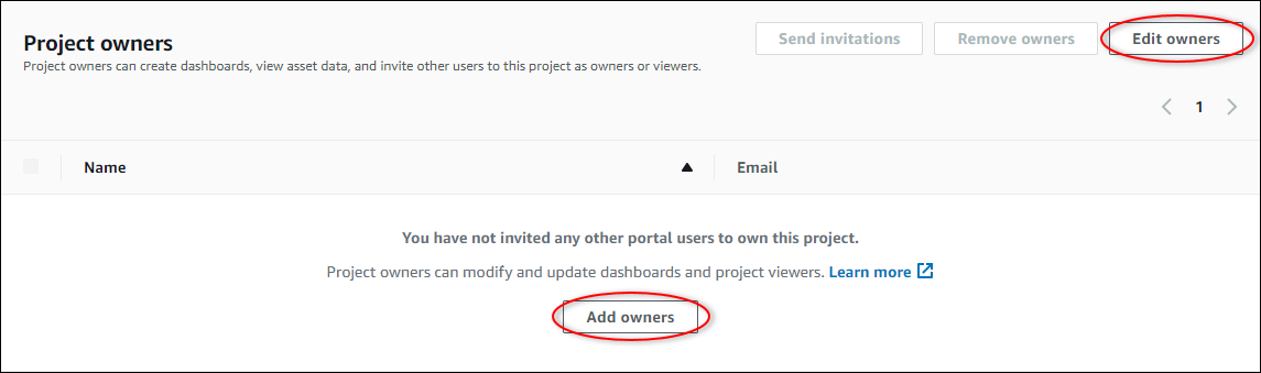 
          The "Project owners" section of the project details page.
        