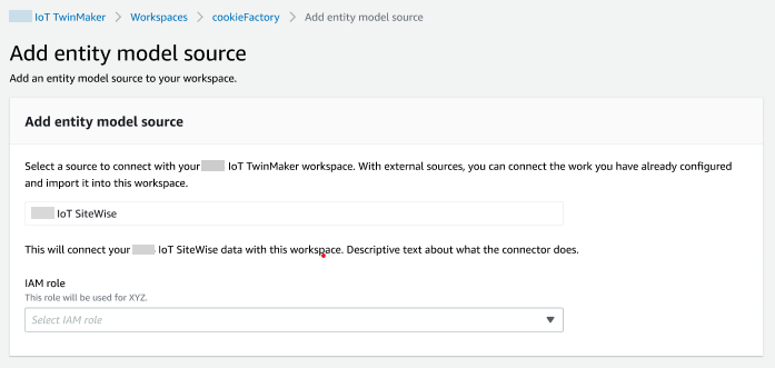 The Add entity model source page.