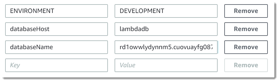 
        Environment variables in the Lambda console.
      