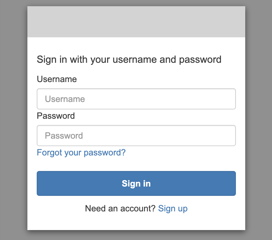 
            Cognito sign-in page
          