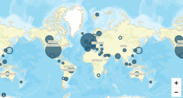 This is an example image of a map visual with the streets base.