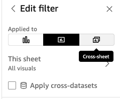 This is an image of a Edit filter dialog in QuickSight.
