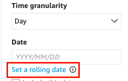 Choose Set rolling date.