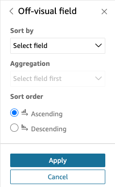The Off-visual sort pane that is used to configure an off-visual sort.