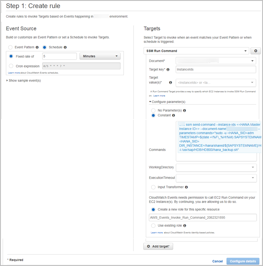 Creating Amazon CloudWatch Events rules