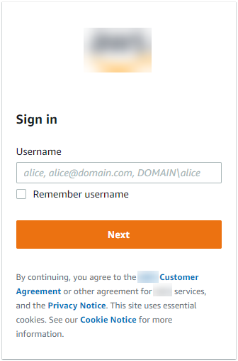 
              Amazon IAM Identity Center sign-in page.
            