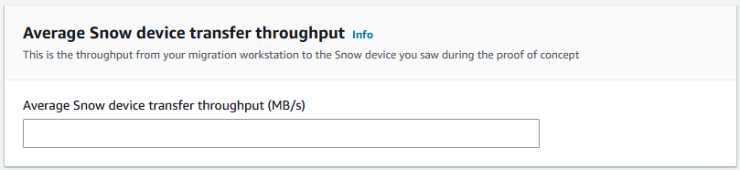 Average Snow device transfer throughput, which is blank by default