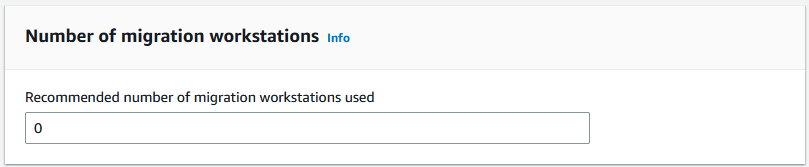 Number of migration workstations showing default entry of 0.