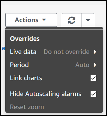 
                                The Action menu of the Application Manager Monitoring tab.
                            