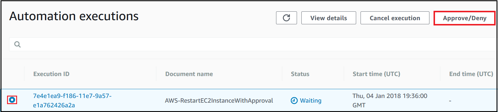 
                        Accessing the Approve/Deny Automation page
                    