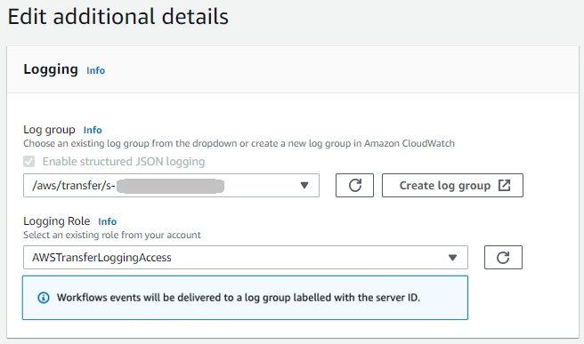 
                            Logging pane if the server has structured logging enabled and also
                                has a logging role specified.
                        