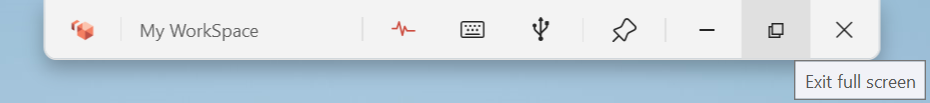 The Maximize and Full screen icon in the upper-right corner of the new client experience.