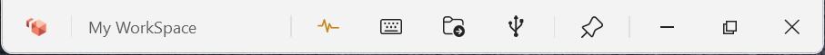 The floating in-session toolbar in full screen mode with the Pin the toolbar control.