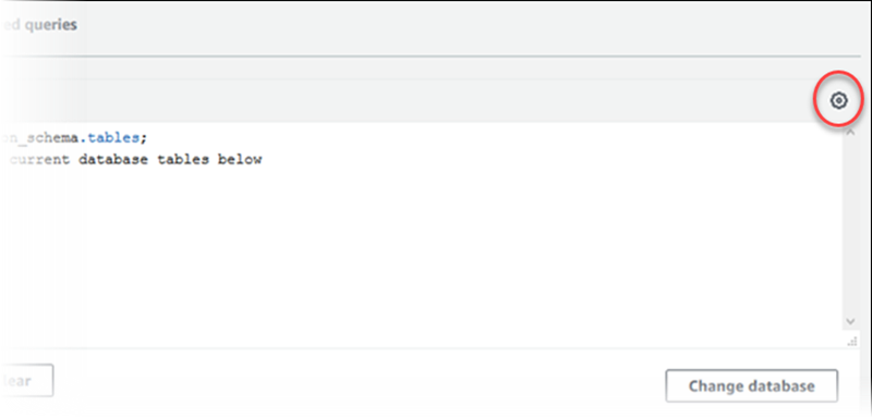 Gear icon in Query editor.