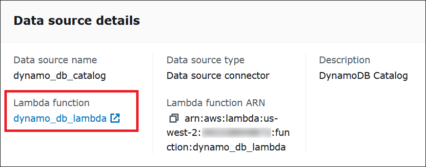 Choose the link to your Lambda function.