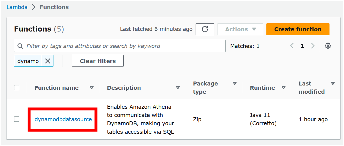 Note the function name.