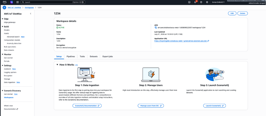 Overview of the workspace created
