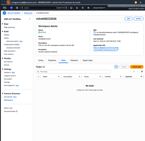 Tasks tab in your workspace