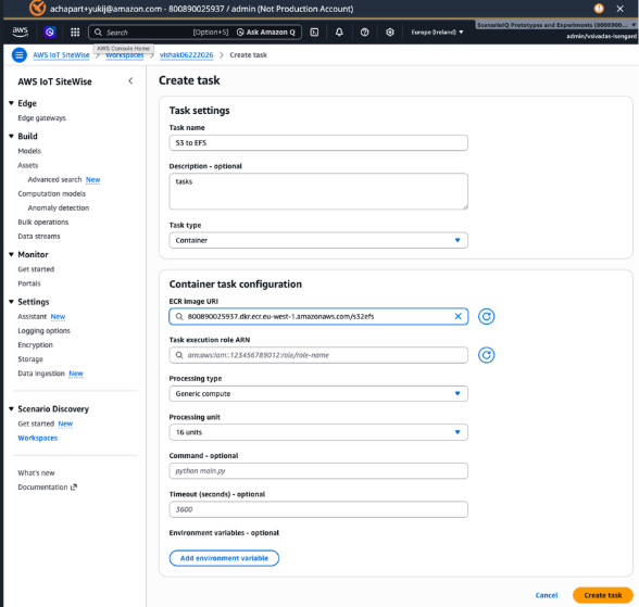 Configuring the container image ECR URI