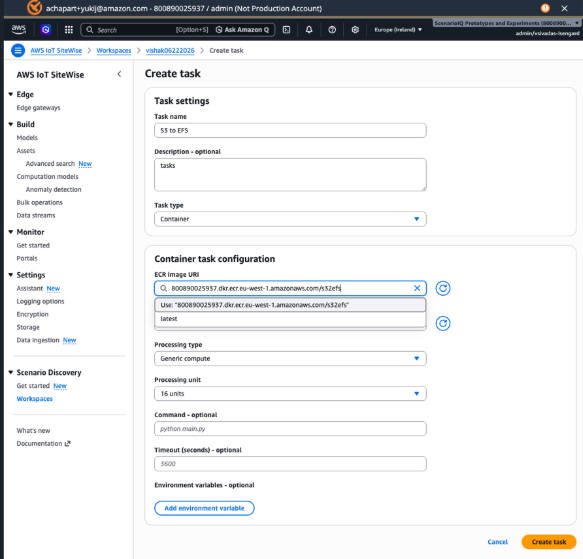 Selecting the IAM execution role