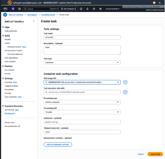 Setting compute type and processing parameters