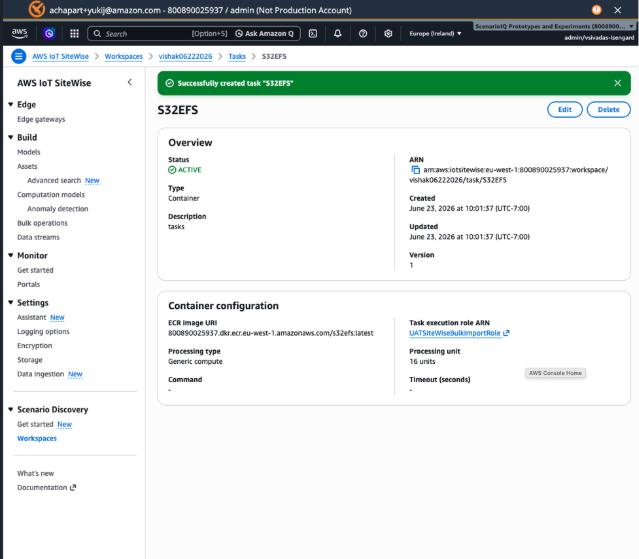 Reviewing the created task details