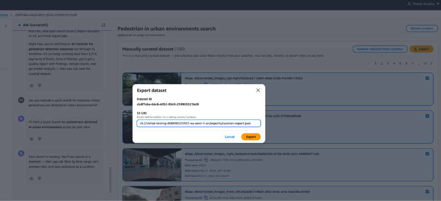 Configuring S3 bucket export destination