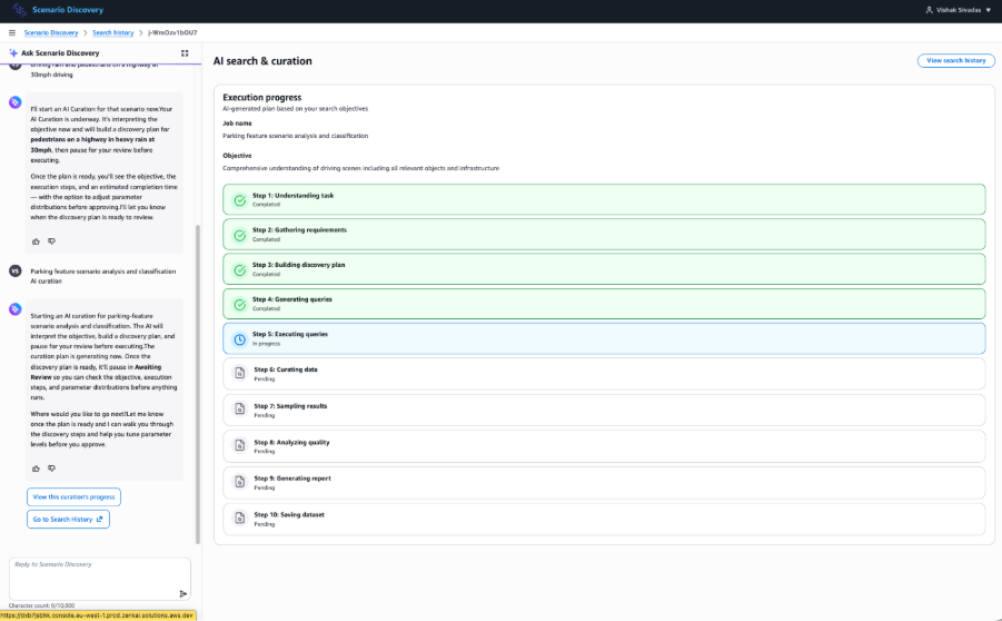 AI Curation workflow executing