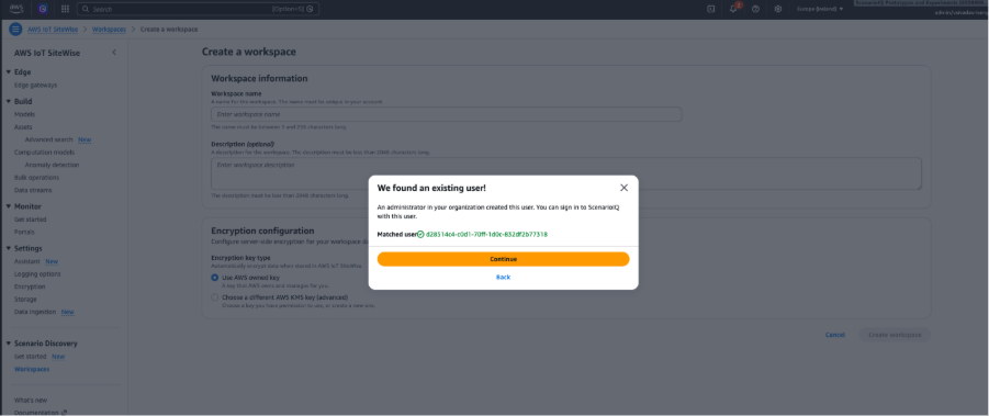 Linking an existing user account to your new workspace