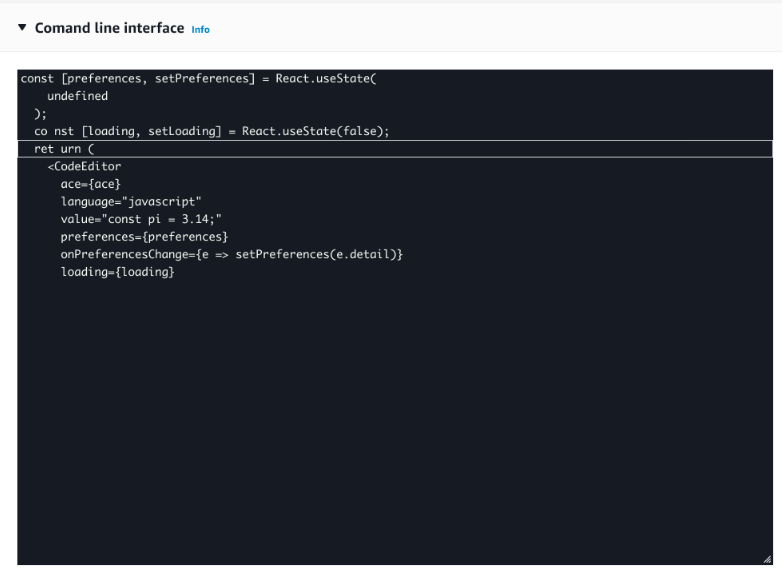
                    显示用于管理 JavaScript 应用程序状态和首选项的 React 挂钩的代码片段。
                