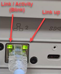 Snowcone 设备上用于指示链接/活动和连接状态的指示灯。